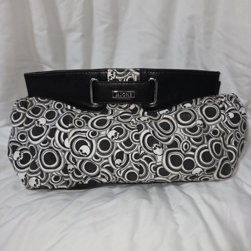 Miche Black and White Patterned Clutch